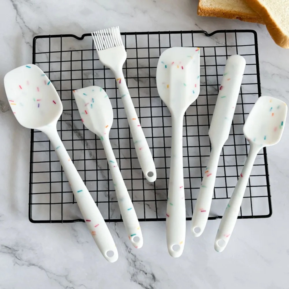 Home Cooking Utensil Set - ​ 6-teiliges Silikon-Spatel-Set, lebensmittelecht, hitzebeständig, antihaftbeschichtet,